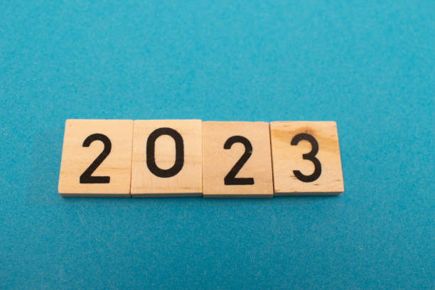 istock year 2023 in wooden letters on blue background 1434124716