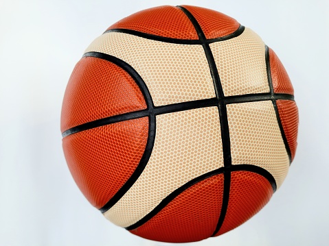 Multicolored basketball isolated on white background