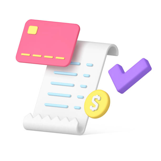 istock Paycheck banking payment paper document with credit card and coin money realistic 3d icon vector 1434130487