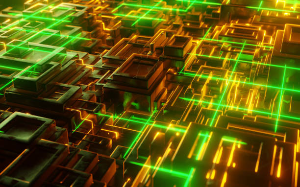 istock Abstract seamless geometric of hard surface futuristic. 3D rendering background. 1434131000