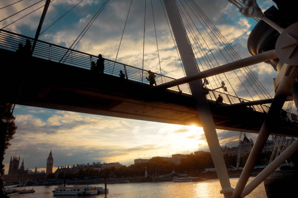 London cityscape at sunset London urban skyline at sunset

+++NOTE FOR INSPECTOR+++ I have more blurred the "recognizable faces"
people are not the main subject, they are distant, they are all on the same level, ty big ben stock pictures, royalty-free photos & images