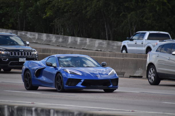 chevrolet corvette - texas blues stock-fotos und bilder