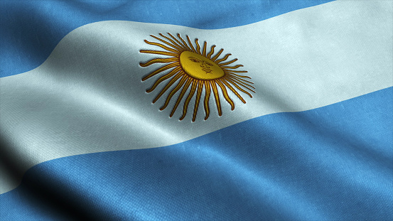Argentina Flag Wave Close Up Image