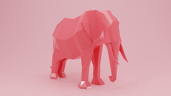 Shape of an elephant made of layers