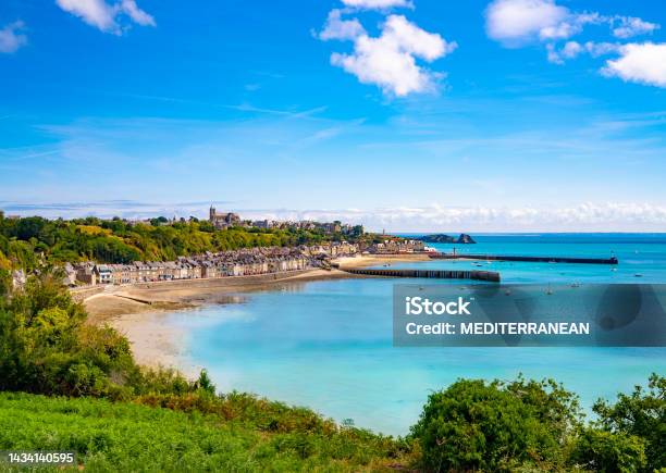 Cancale French Bretagne Brittany Picturesque Village Skyline In France Stock Photo - Download Image Now