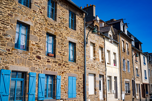 Cancale french Bretagne Brittany picturesque village facades in France famous for the seafood and oysters