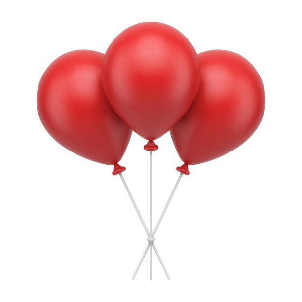 istock Red romantic heap inflatable helium balloons on plastic sticks festive air design 3d icon vector 1434141172