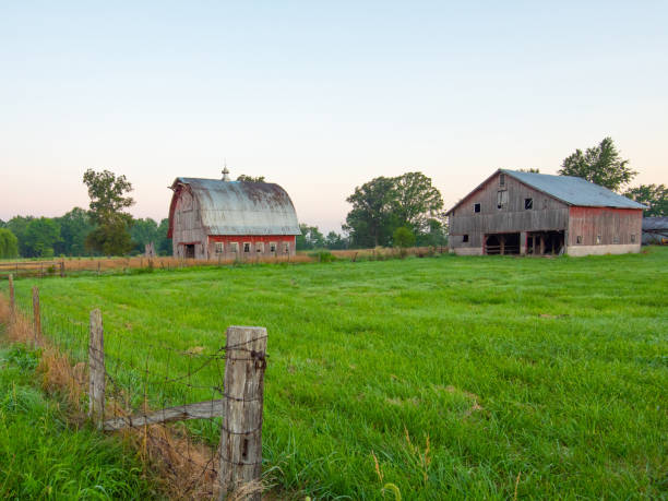istock Old weathered barns with fence-Howard County, Indiana 1434141636
