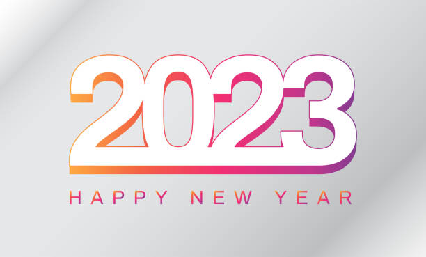 istock Happy New Year 2023. Modern colorful text and number. Design for banner, greeting card. Vector illustration 1434145482