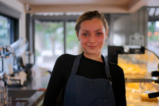 istock Young entrepreneur works at coffee cafe. 1434147860