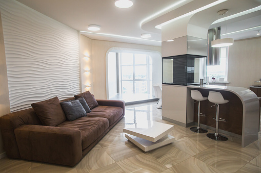 Beautiful modern apartment interior. Real estate concept. Nice real designed interior.