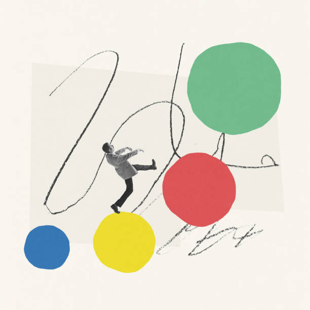istock Contemporary art collage. Conceptual image. Businessman walking forward symbolizing professional growth 1434150838