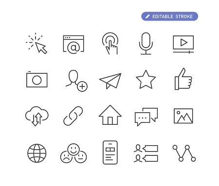 Editable Stroke - Internet - Line Icons