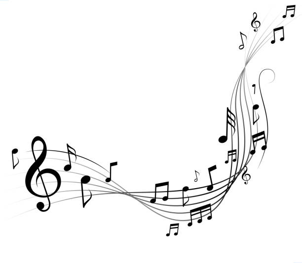 musicals lines musical symbols notes design element music stock illustrations