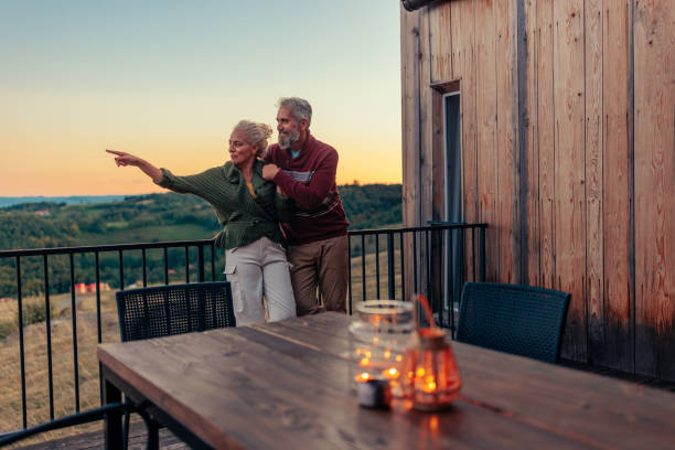 istock Senior couple on weekend getaway in mountains. 1434155114