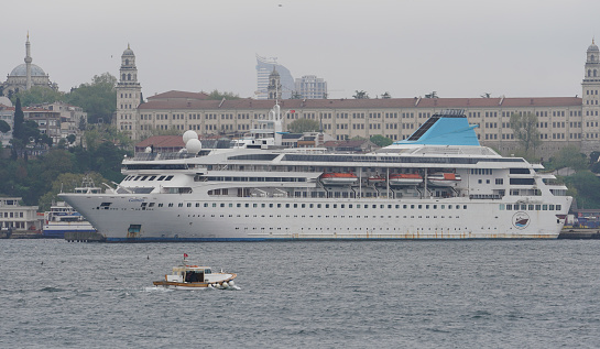 Istanbul, Turkiye - April 30, 2022: MV Gemini Cruise Ship in Harem Istanbul. Ship is 19,093 GT and 1,074 capacity
