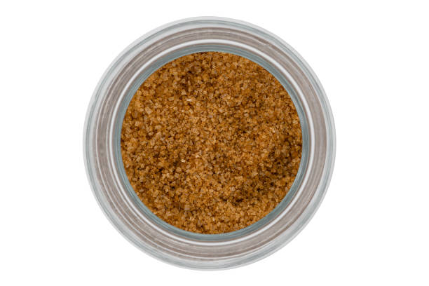 istock Brown sugar in a bowl from top on white background 1434160423