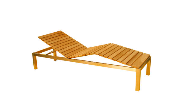 istock Wooden deck chair isolated on white background 1434160784