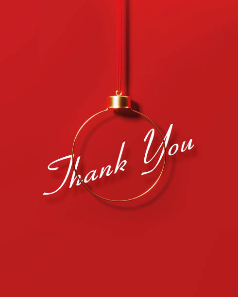 istock Thank You Message Behind Gold Colored Bauble On Red Background 1434161564