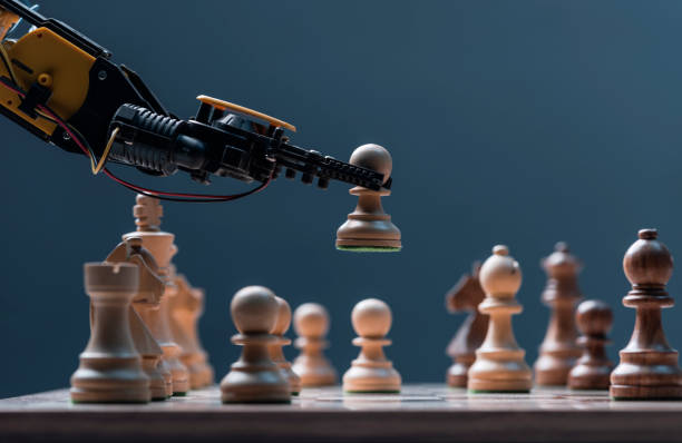 istock Close-up view of robot playing chess 1434167474
