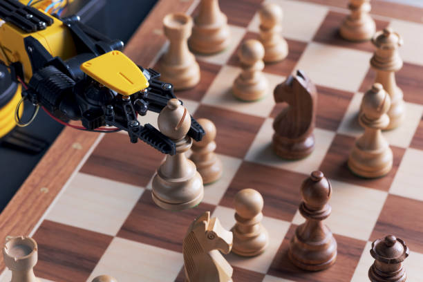 istock Close-up view of robot playing chess 1434168529