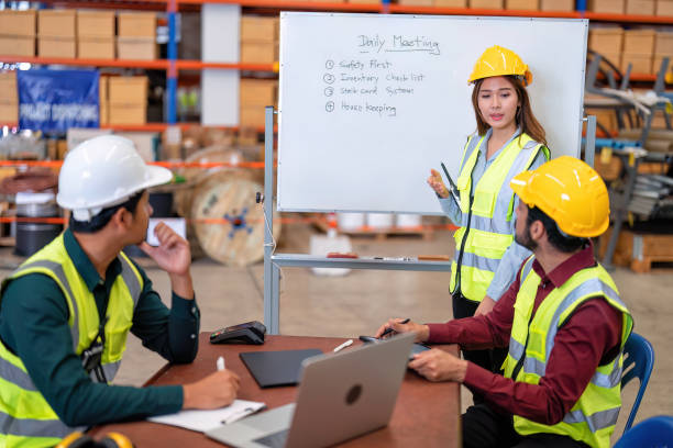 istock Group of worker in the warehouse factory 1434170331
