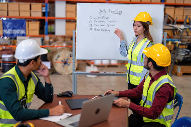 istock Group of worker in the warehouse factory 1434170458