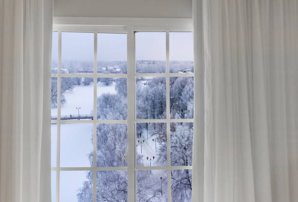 istock view from the window to the snow-covered trees 1434173331