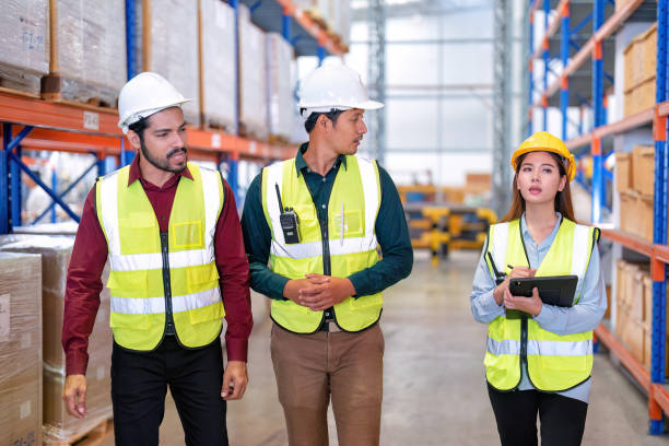 istock Group of worker in the warehouse factory 1434173878