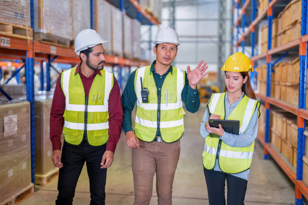 istock Group of worker in the warehouse factory 1434173879