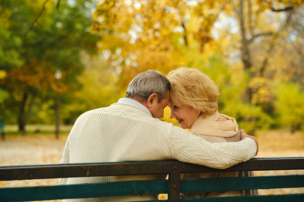 istock Active seniors on a walk in autumn forest 1434174763