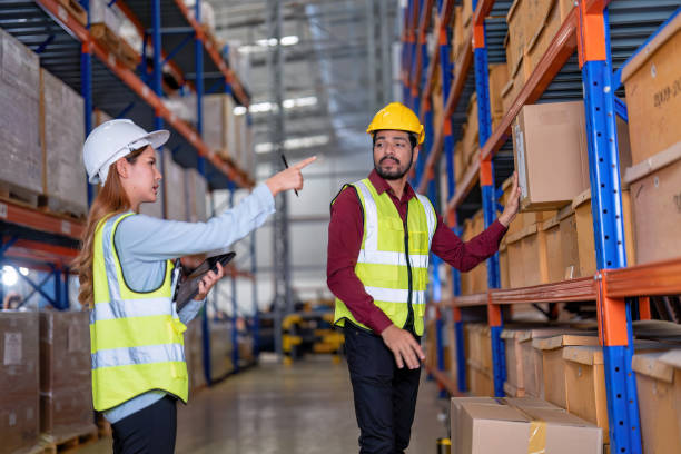 istock Group of worker in the warehouse factory 1434175358