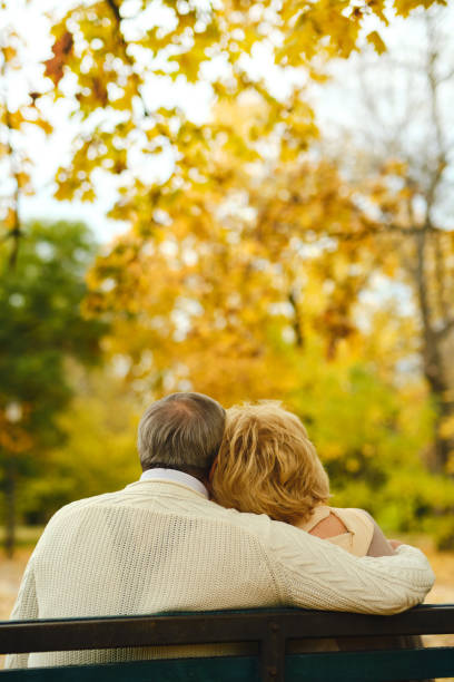 istock Active seniors on a walk in autumn forest 1434175383