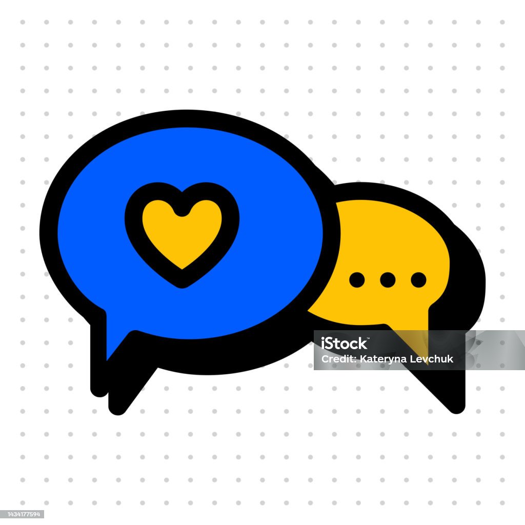 Dialog Sticker Yellow And Blue Dialog Sticker Stock Illustration - Download Image Now ...