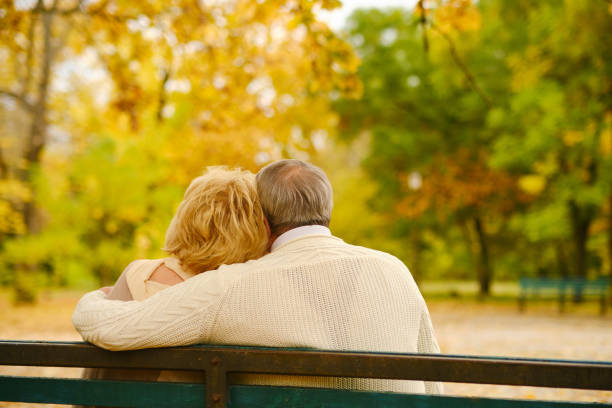 istock Active seniors on a walk in autumn forest 1434177868