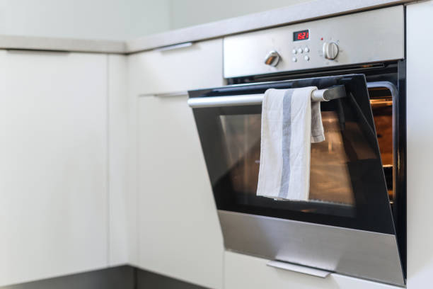 istock electric built-in oven with open door at modern kitchen 1434177930