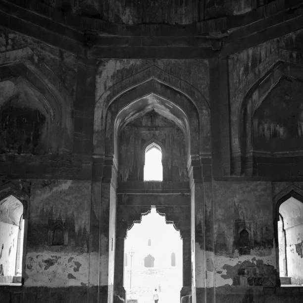 istock Mughal Architecture inside Lodhi Gardens, Delhi, India, Beautiful Architecture Inside the The Three-domed mosque in Lodhi Garden is said to be the Friday mosque for Friday prayer, Lodhi Garden Tomb 1434179236