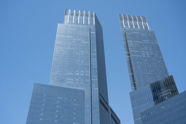 Towers of Deutsche Bank Center in New York City New York, NY, USA - June 6, 2022: The towers of the Deutsche Bank Center (formerly Time Warner Center) in Columbus Circle. time warner center columbus circle pictures stock pictures, royalty-free photos & images