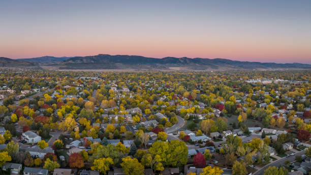 istock October dawn over city and mountains 1434187163