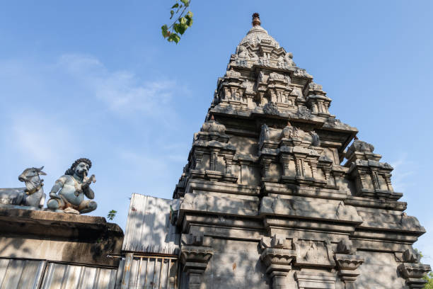 extérieur en pierre sculptée du temple sri kaileswaram - gopuram architecture and buildings temple sri lanka photos et images de collection