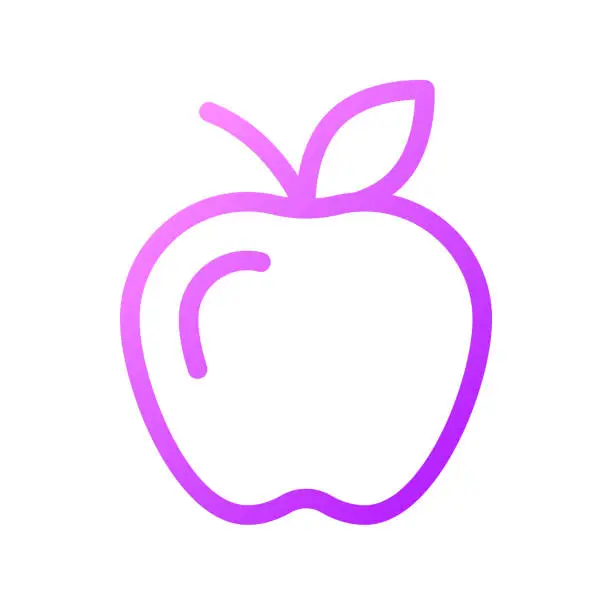 Vector illustration of Apple pixel perfect gradient linear ui icon