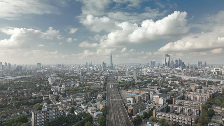 The London skyline, from a high angle perspective