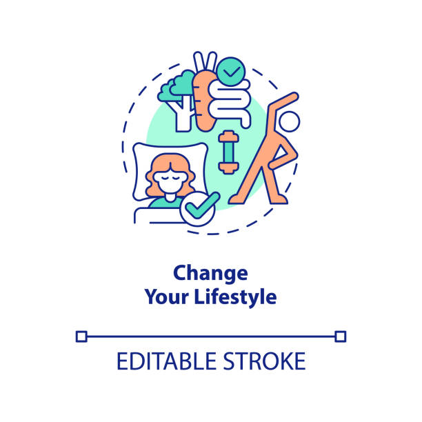 ilustrações de stock, clip art, desenhos animados e ícones de change your lifestyle concept icon - bad habit