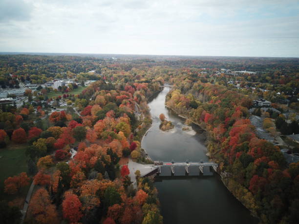 London Ontario Canada during the autumn colour changes on the trees stock photo