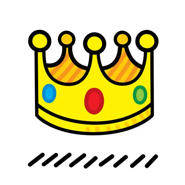 Vector illustration of Crown Doodle 6