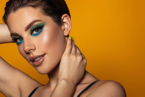 istock Beautiful woman with bright make-up 1434206371