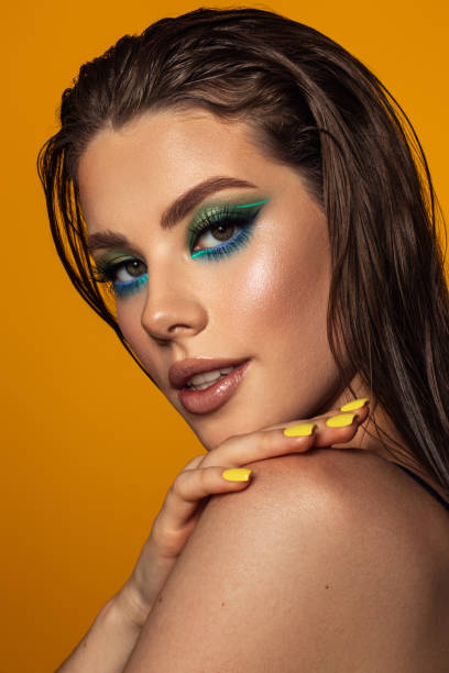 istock Beautiful woman with bright make-up 1434206385