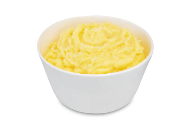 istock Mushed potato in a bowl on a white isolated background 1434209775