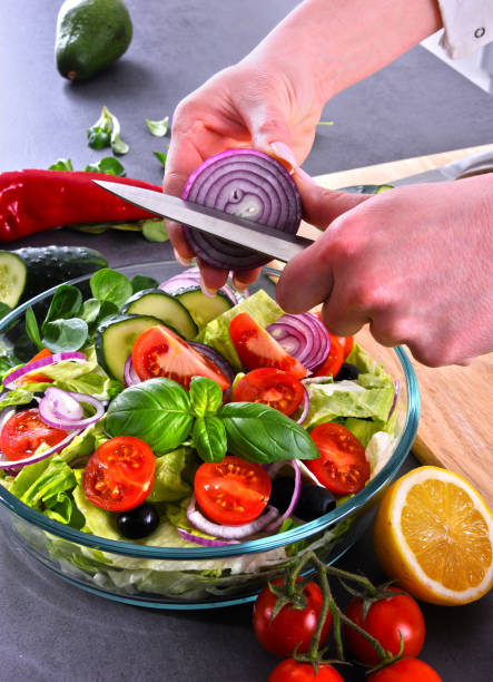 istock Preparation of a vegetable salad from fresh organic ingredients 1434211932