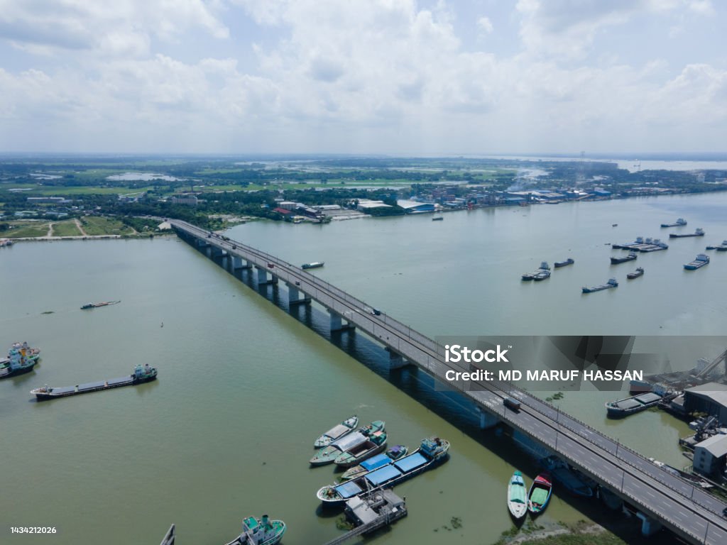 Luftaufnahme Der Meghnabrücke Bangladesch Meghnabrücke Über Den
